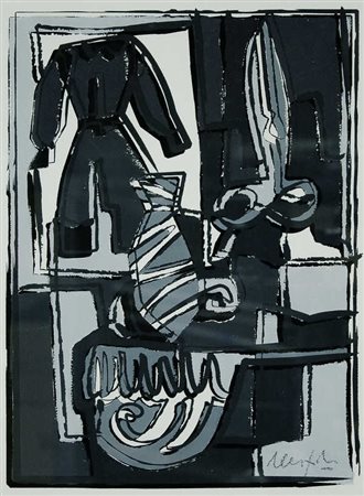 Ugo Nespolo Senza titolo - acrilico su carta cm. 55x49 Firma in basso a dx...