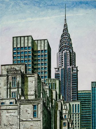 Tonino Caputo Chrysler tower - olio su tela cm. 40x30 Autentica dell’artista...
