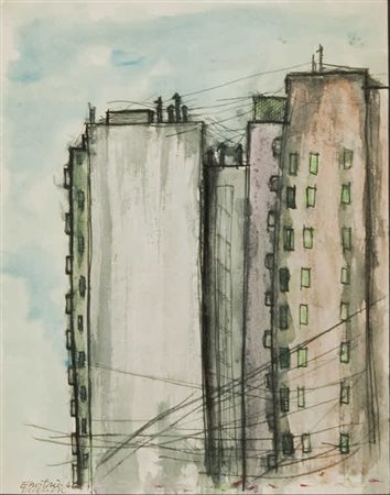 Enotrio Pugliese San Lorenzo - 1946 tecnica mista su carta cm. 29x23...