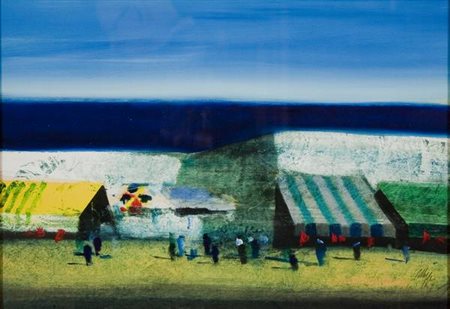 Salvatore Magazzini Tunisi olio su tavola cm. 35x50 Autentica dell’artista su...