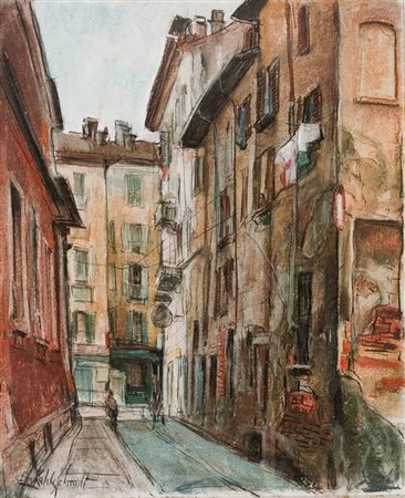 Emilio Kalchschmidt Milano gessetti su cartoncino cm. 60x50 Certificato di...