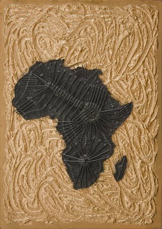 Marco Recchia Africa - 2008 tecnica mista e applicazione su tavola cm. 70x50...
