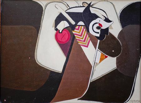 Bruno Chersicla Senza titolo - 1970 olio su tela cm. 60x80 Firma in basso a dx