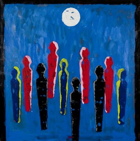 Corrado Zani Plenilunio - 2010 tecnica mista su tela cm. 100x100 Autentica...