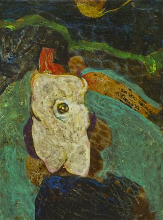 Gianni Dova Roma 1925 Pisa 1991 Figura, 1985, Olio su tela, cm. 40x30 Firmato...