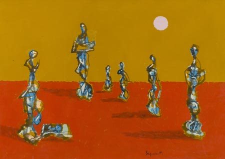 Adolfo Saporetti Ravenna 1907 Milano 1974 Senza titolo, , Olio su tela, cm....