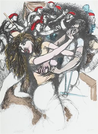 Renato Guttuso Bagheria (Pa) 1912 Roma 1987 Senza titolo, , Litografia...