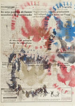 Franco Angeli Roma 1935 1988, Senza titolo, 1972 Smalto su carta di giornale...