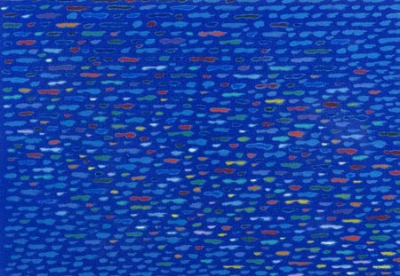 Piero Dorazio Roma 1927 2005, Bluenote, 1976 Olio su tela cm. 35x50 Sul...