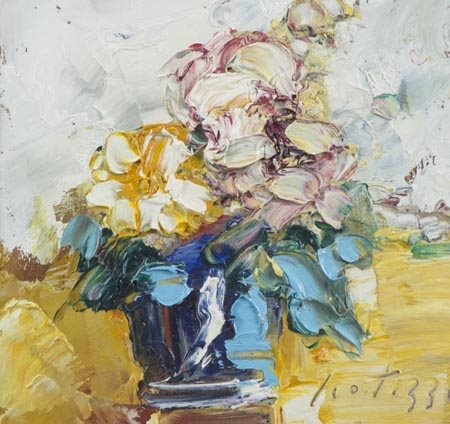 Sergio Scatizzi Gragnano (Lu) 1918 Firenze 2009, Vaso di fiori, Olio su...