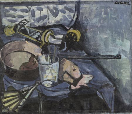 Federico Righi Trieste 1908 1987, Natura morta, Olio su tela, cm. 50x60...