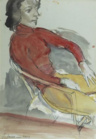 Enzo Faraoni S. Stefano Magra (Sp) 1920 , Figura, 1973 Tecnica mista su...