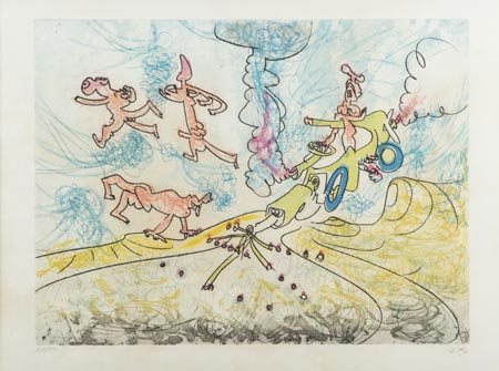 Sebastian Matta Santiago 1911 Tarquinia 2002, Senza titolo, Acquaforte e...