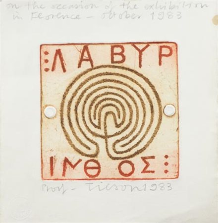 Joe Tilson Londra 1928 , Senza titolo, 1983 Acquaforte e acquatinta di cm....