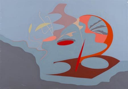 Giampiero Poggiali Firenze 1936 , Ecosistema, Olio su tela, cm. 50x70 Firmato...