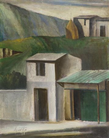 Marcello Scuffi Tizzana (Pt) 1948 , Paesaggio, 1987 Olio su tela, cm. 50x40...