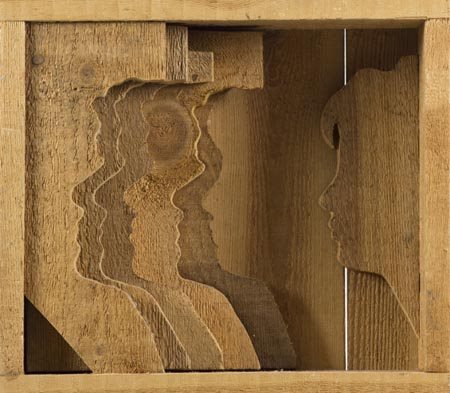 Mario Ceroli Castelfrentano (Ch) 1938 , Profili, 1974 Accumulazione di legno,...