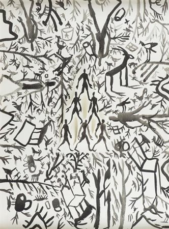 Roberto Barni Pistoia 1939 , Piramide 1 , 2000 Tecnica mista e collage su...