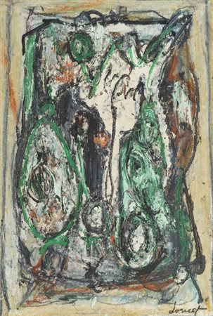 Jacques Doucet 1924 1994, Senza titolo, Tecnica mista su cartoncino, cm....