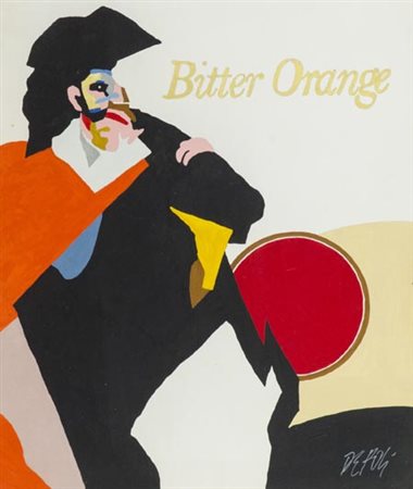 Fabio De Poli Genova 1947 , Bitter Orange, Acrilico su cartone, cm. 43x36...