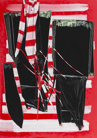 Gastone Bai Sarteano, Siena 1942 , Senza titolo, Olio e applicazioni su tela,...