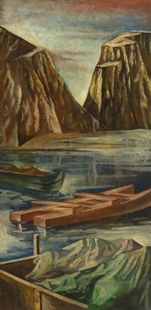 Marcello Scuffi Tizzana (Pt) 1948 , Marina (Le barche alle isole Rosse), 1985...