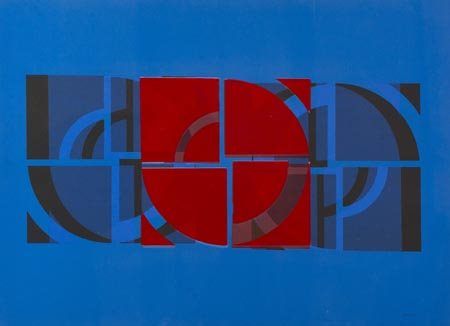 Giovanni Campus Olbia 1929 , Struttura modulare, Tecnica mista su cartoncino,...