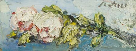 Sergio Scatizzi Gragnano (Lu) 1918 Firenze 2009, La rosa, Olio su tavola ,...