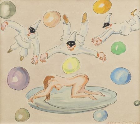 Mario Cortiello Napoli 1907 1981, Senza titolo, Acquerello su cartoncino, cm....