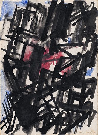 Emilio Vedova (Venezia 1919 - 2006) "Senza titolo" 1950 tecnica mista su...