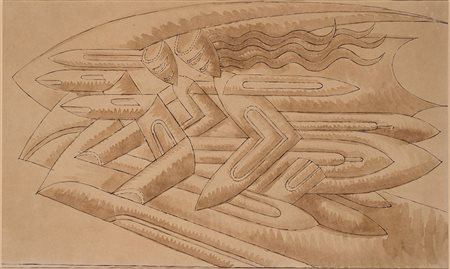 Fortunato Depero (Malosco 1892 - Rovereto 1960) "Cavalcata di spolette"...