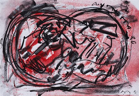 Emilio Vedova (Venezia 1919 - 2006) "Ai dischi-studio-86-II-(contatti)" 1986...