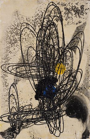 Roberto Crippa (Monza 1921 - Bresso 1972) "Spirali" 1952 olio su tavola, cm...