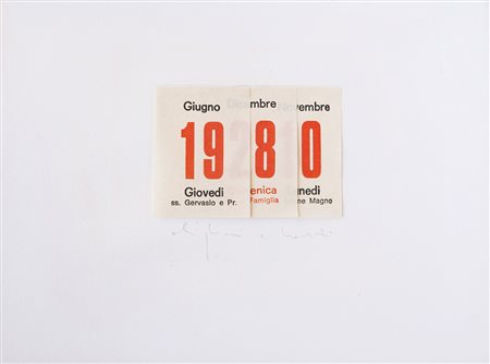 Alighiero Boetti (Torino 1940 - Roma 1994) "Calendario" 1980 collage su...