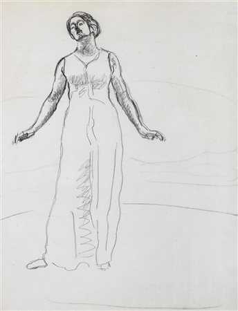 Ferdinand Hodler (Berna 1853 - Ginevra 1918) "Studie zu 'Blick in die...