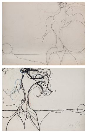 Osvaldo Licini (Monte Vidon Corrado 1894 - 1958) "Angelo ribelle" (recto) e...