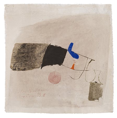 Julius Bissier (Friburgo 1893 - Ascona 1965) "14 Jan 59" 1959 tempera...