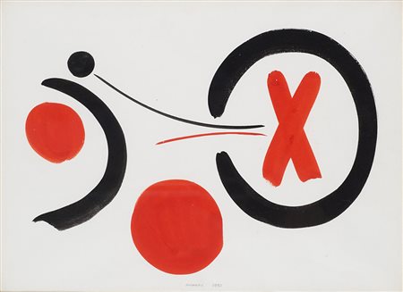 Bruno Munari (Milano 1907 - 1998) "Simultaneità degli opposti" 1951 tempera...