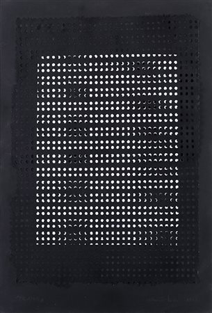 Alberto Biasi (Padova 1937 - 0) "Trama" 1960 collage di carte traforate...