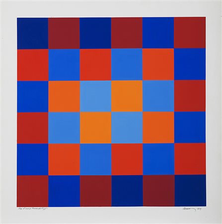 Hugo Demarco (Buenos Aires 1932 - Parigi 1995) "Vibration Rouge Bleu" 1959...