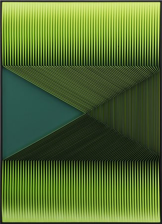 Alberto Biasi (Padova 1937 - 0) "Politipo" 1973 lamelle di plastica (pvc) su...