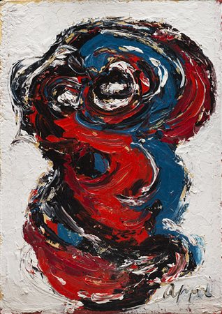 Karel Appel (Amsterdam 1921 - Zurigo 2006) "Senza titolo" olio su cartone...
