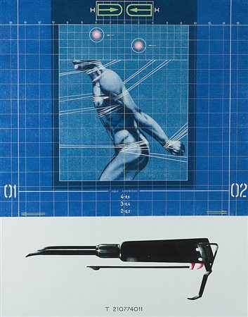 Sergio Sarri (Torino 1938 - 0) "Imput connection" 1974 acrilico su tela, cm...