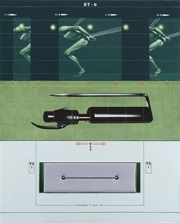 Sergio Sarri (Torino 1938 - 0) "Esperimento camere comunicanti" 1976 acrilico...