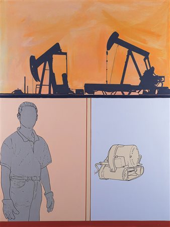 Renato Mambor (Roma 1936 - 2014) "Paesaggi tagliati - operosità" 2008...