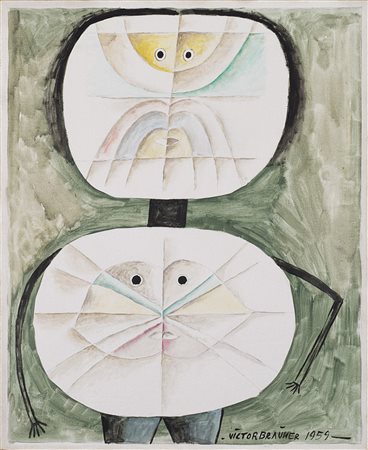 Victor Brauner (Piatra Neamt 1903 - Parigi 1966) "Senza titolo" 1959 olio su...