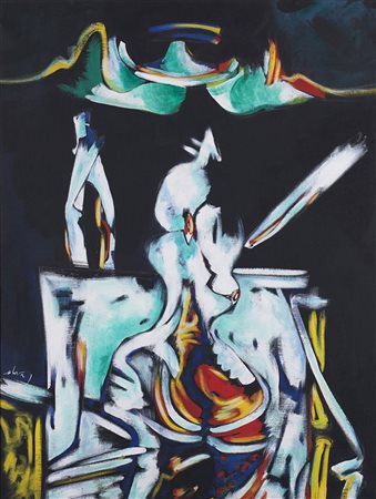 Gianni Dova (Roma 1925 - Milano 1991) "Sala operatoria" 1969 acrilico su...