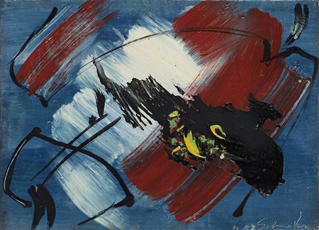 Gerard Schneider (Svizzera 1896 - Parigi 1986) "88 C" 1958 olio su tela, cm...