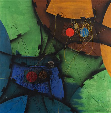 Roberto Crippa (Monza 1921 - Bresso 1972) "La creazione del mondo" 1952 olio...