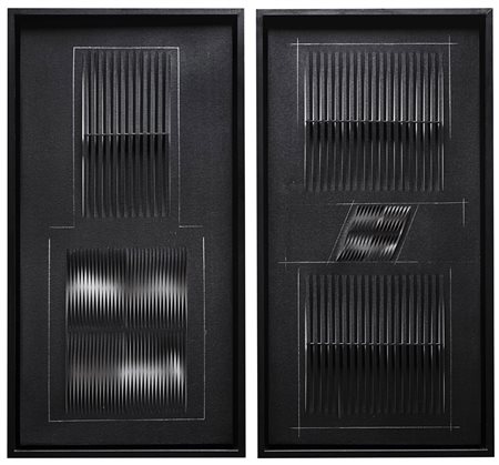 Alberto Biasi (Padova 1937 - 0) "L'ira funesta n.1 e n.2" 2006 dittico,...